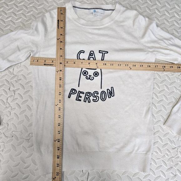 Boden Estella Sweater Womens Small Cat Person Ivory Embroidered Wool Cashmere - Picture 8 of 10